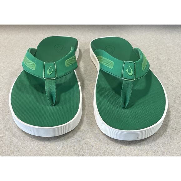 OLUKAI Leeward Men’s Size 9 Green Everyday Beach Sandals Summer Poolside -EUC main image 5